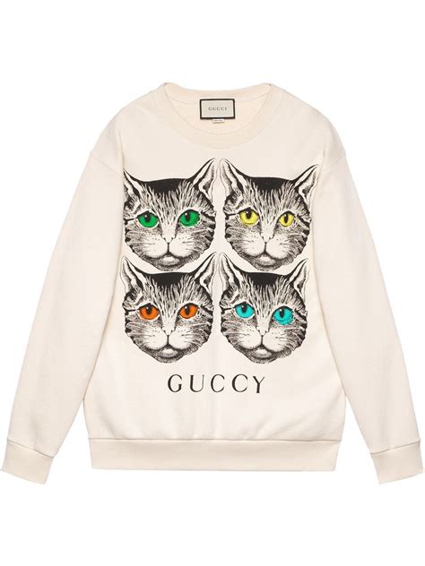 gucci mystic cat print sweatshirt